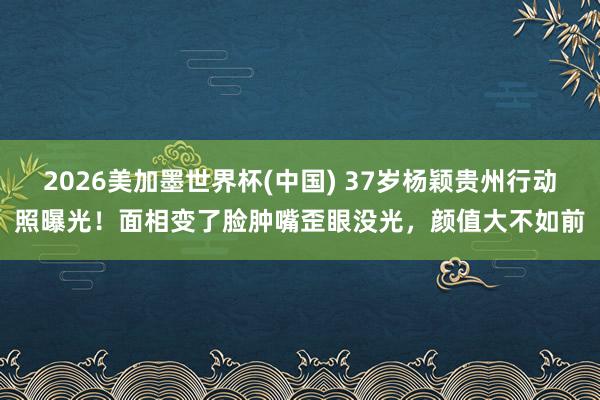 2026美加墨世界杯(中國) 37歲楊穎貴州行動照曝光！面相變了臉腫嘴歪眼沒光，顏值大不如前