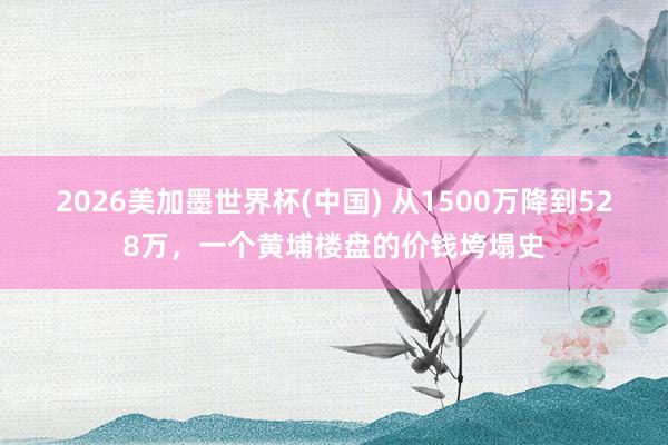 2026美加墨世界杯(中國) 從1500萬降到528萬，一個(gè)黃埔樓盤的價(jià)錢垮塌史