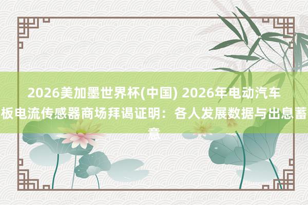 2026美加墨世界杯(中國) 2026年電動汽車電板電流傳感器商場拜謁證明：各人發展數據與出息蓄意